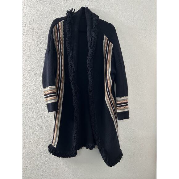 Charlie B Womens Size M‎ Fluffy Penny Lane Cardigan Blue Stripe Warm Cozy Winter - Picture 1 of 10